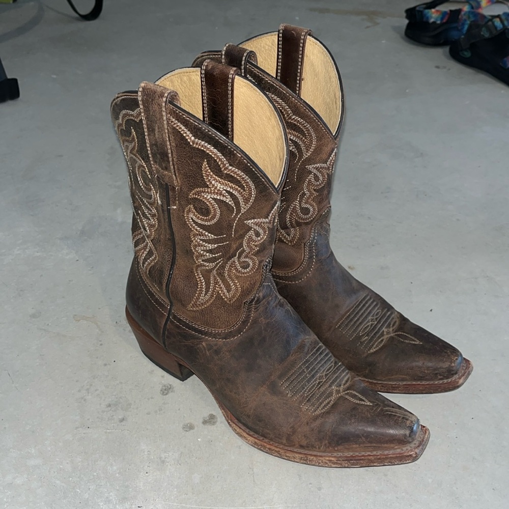 Brown cowboy boots